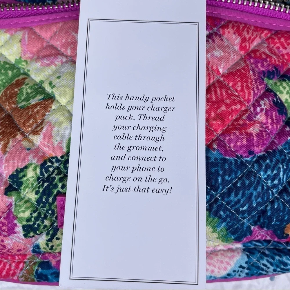 VERA BRADLEY Superbloom Iconic RFID Little Crossbody Purse Bag Pink Floral Quilt
